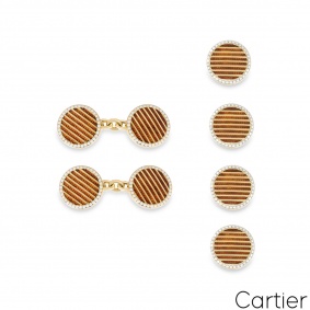 Cartier Yellow Gold Enamel Dress Set
